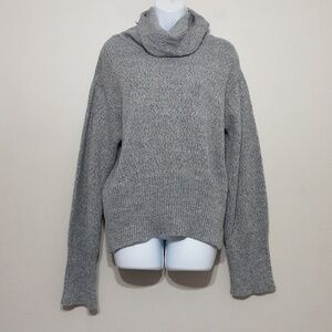 Berretti sweater pullover knit women XL turtleneck long sleeves wool blend gray